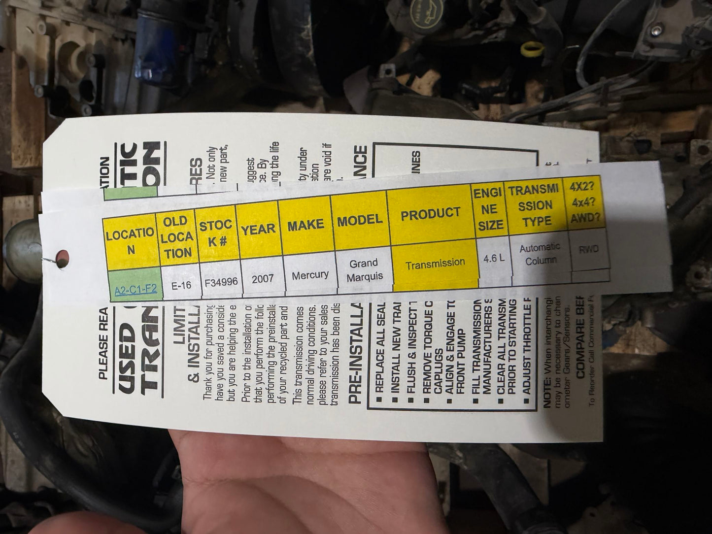 2007 Mercury Grand Marquis Automatic RWD Transmission main image