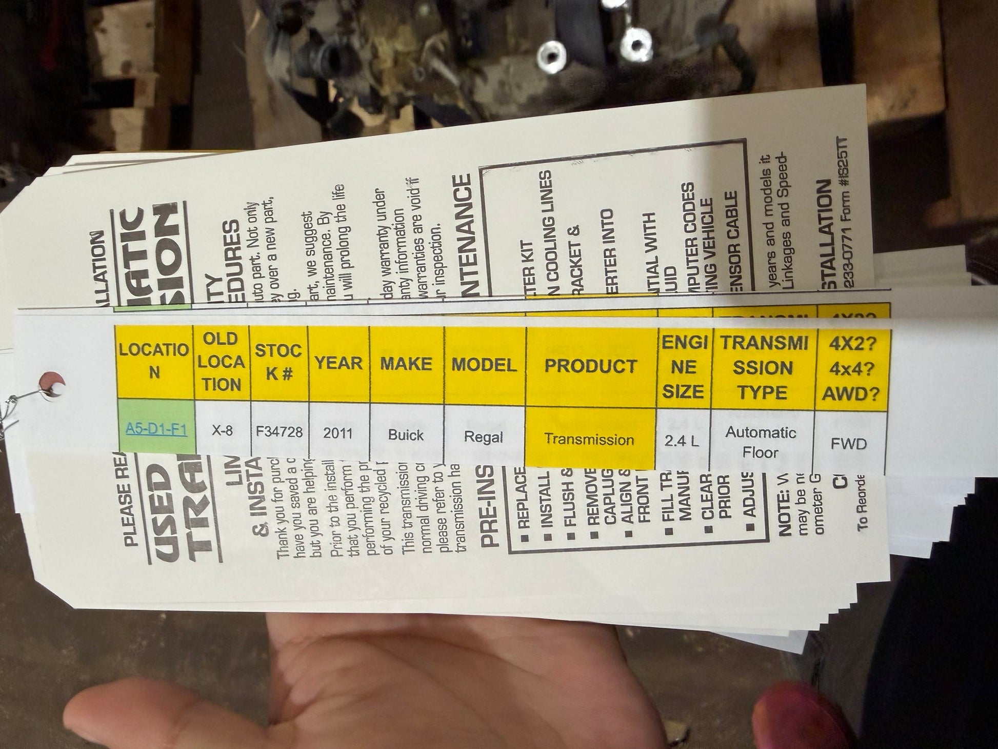 2011 Buick Regal Automatic FWD Transmission main image