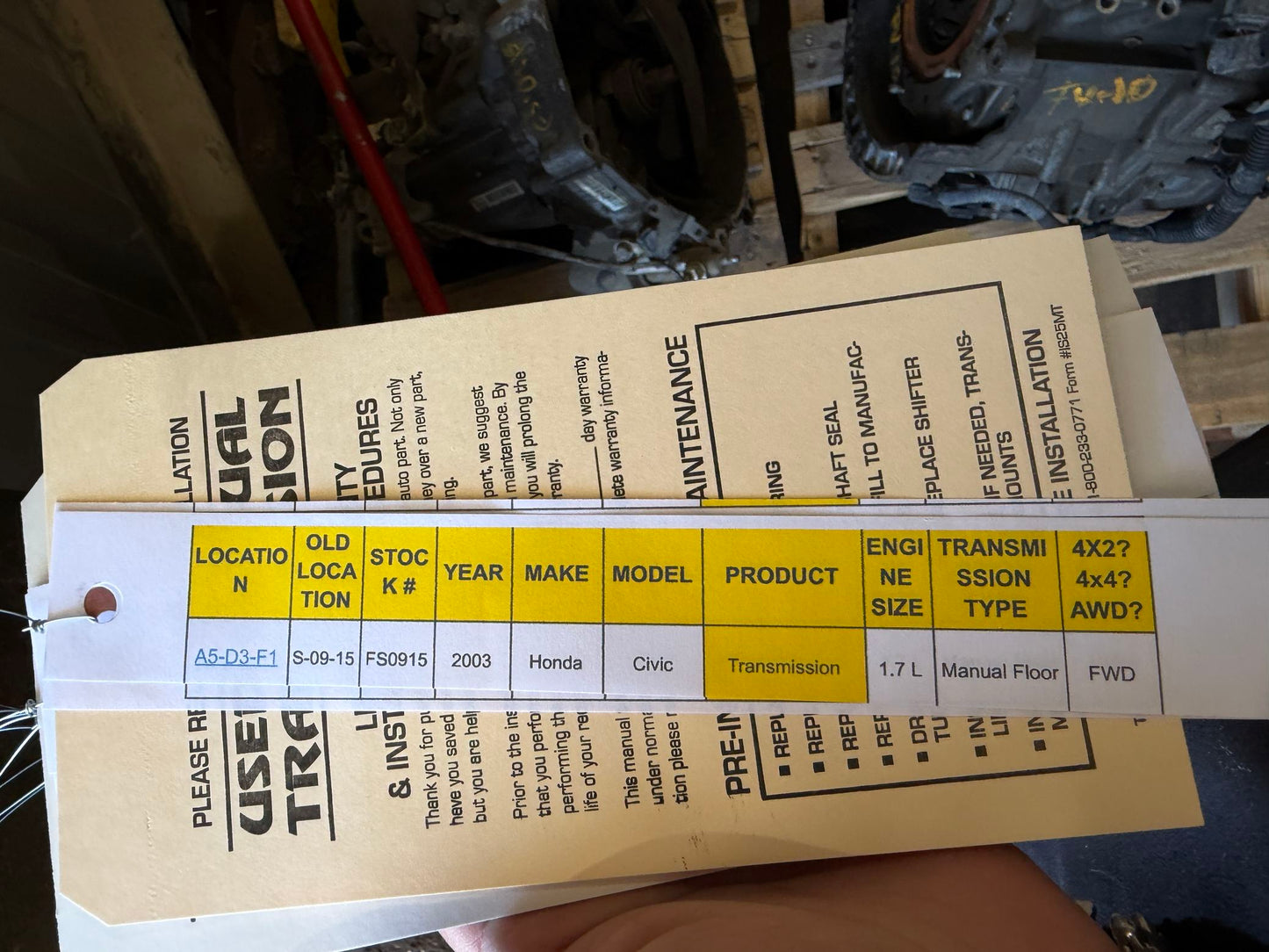2003 Honda Civic Manual FWD Transmission main image