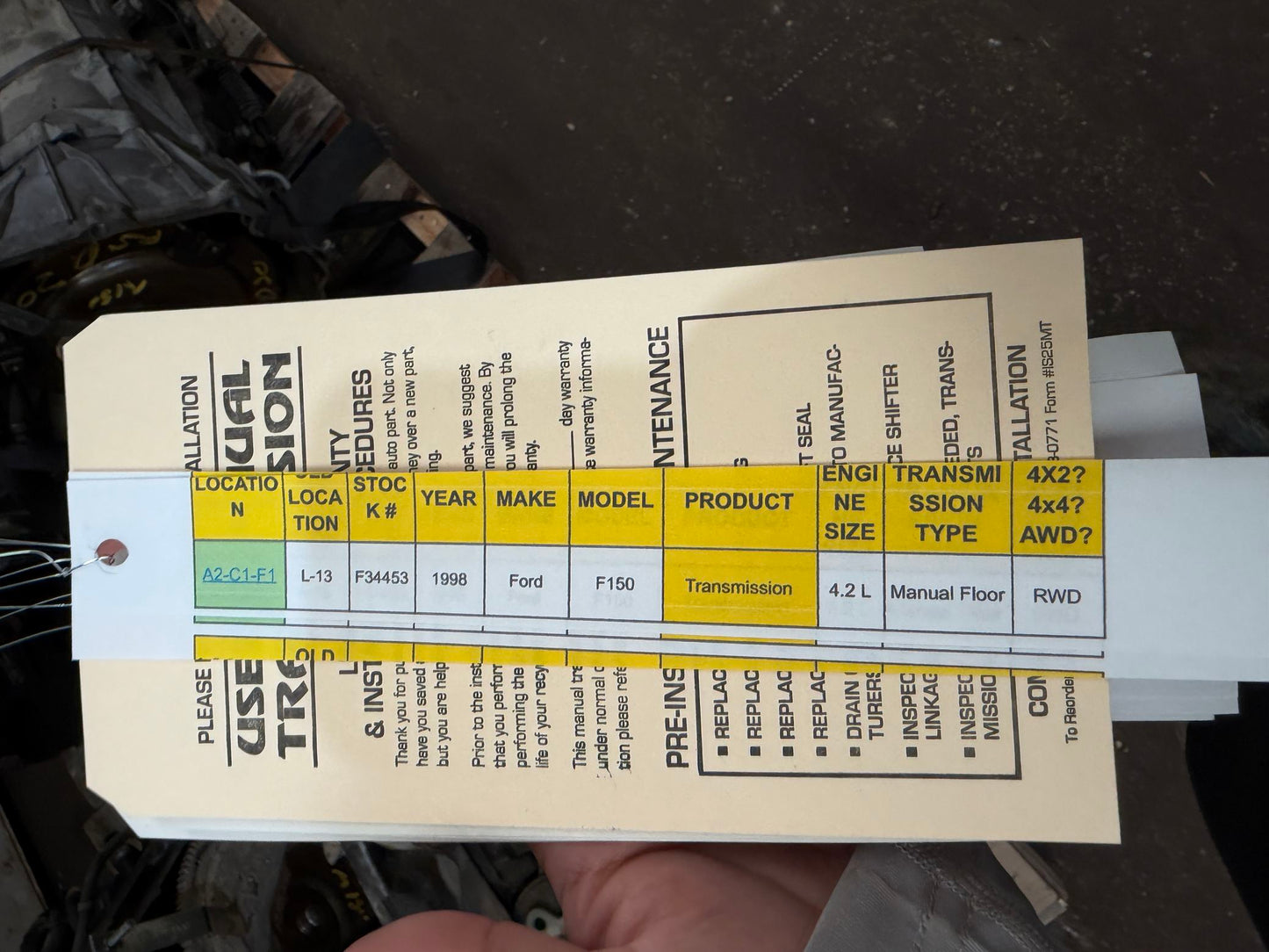 1998 Ford F150 Manual RWD Transmission main image