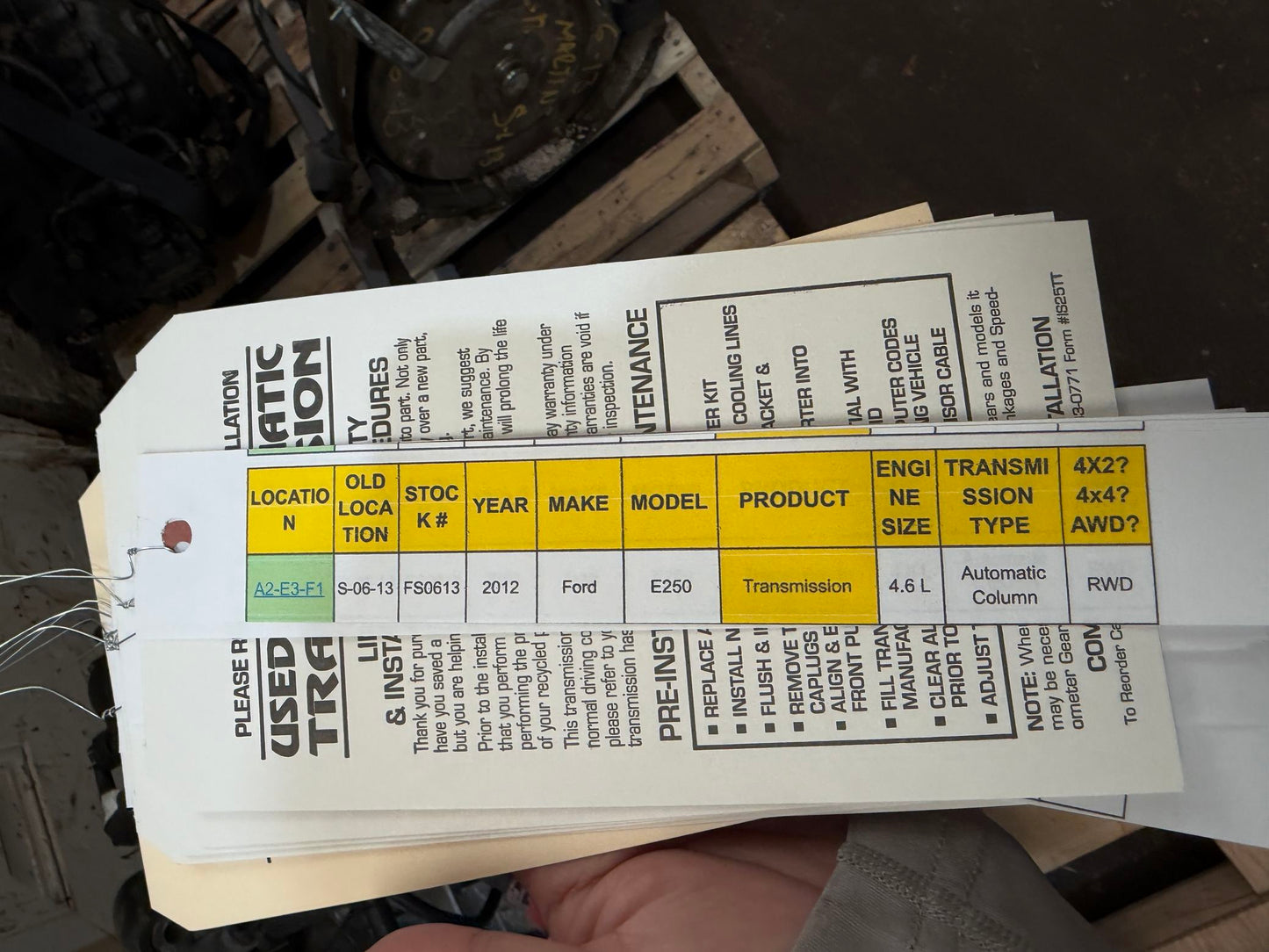 2012 ford E250 Automatic RWD Transmission main image