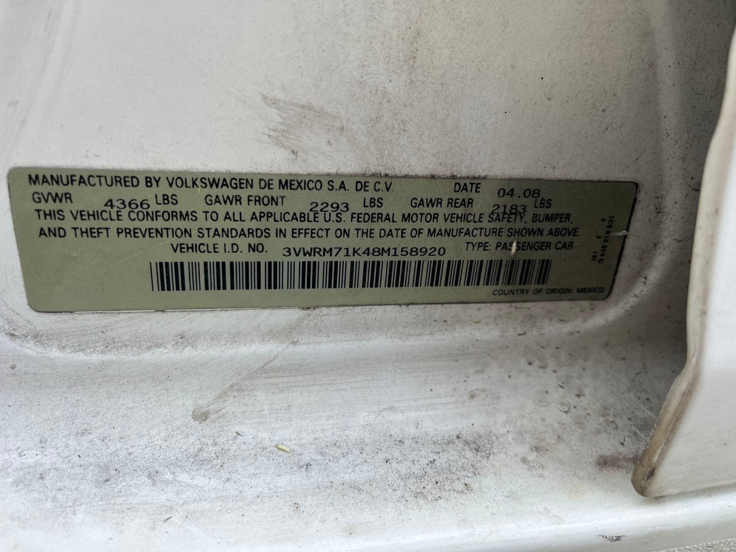Alternator 2006 - 2010 Volkswagen Jetta
