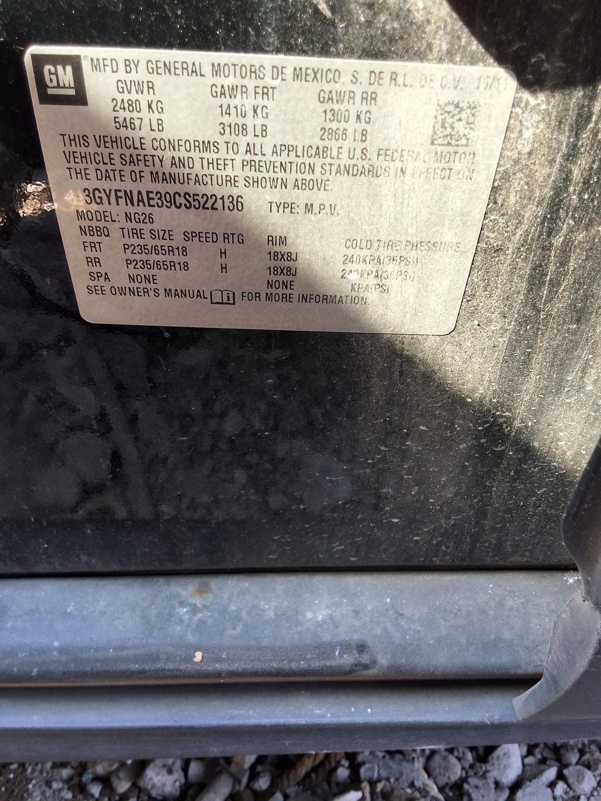 Rear Window Glass 2010 - 2016 Cadillac SRX