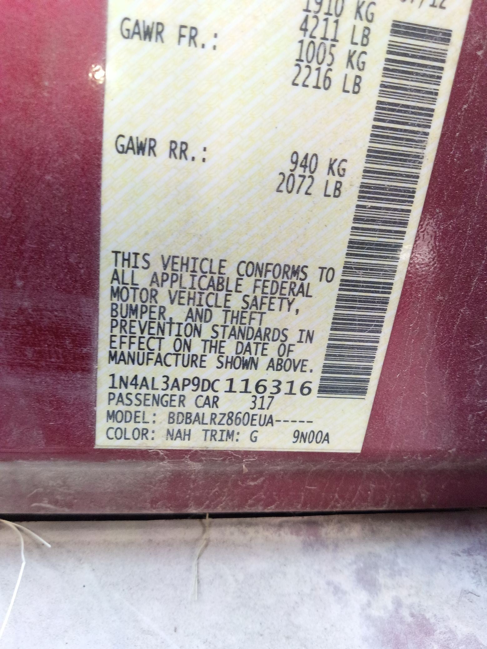Brake Rotor Rear 2013 - 2018 Nissan Altima