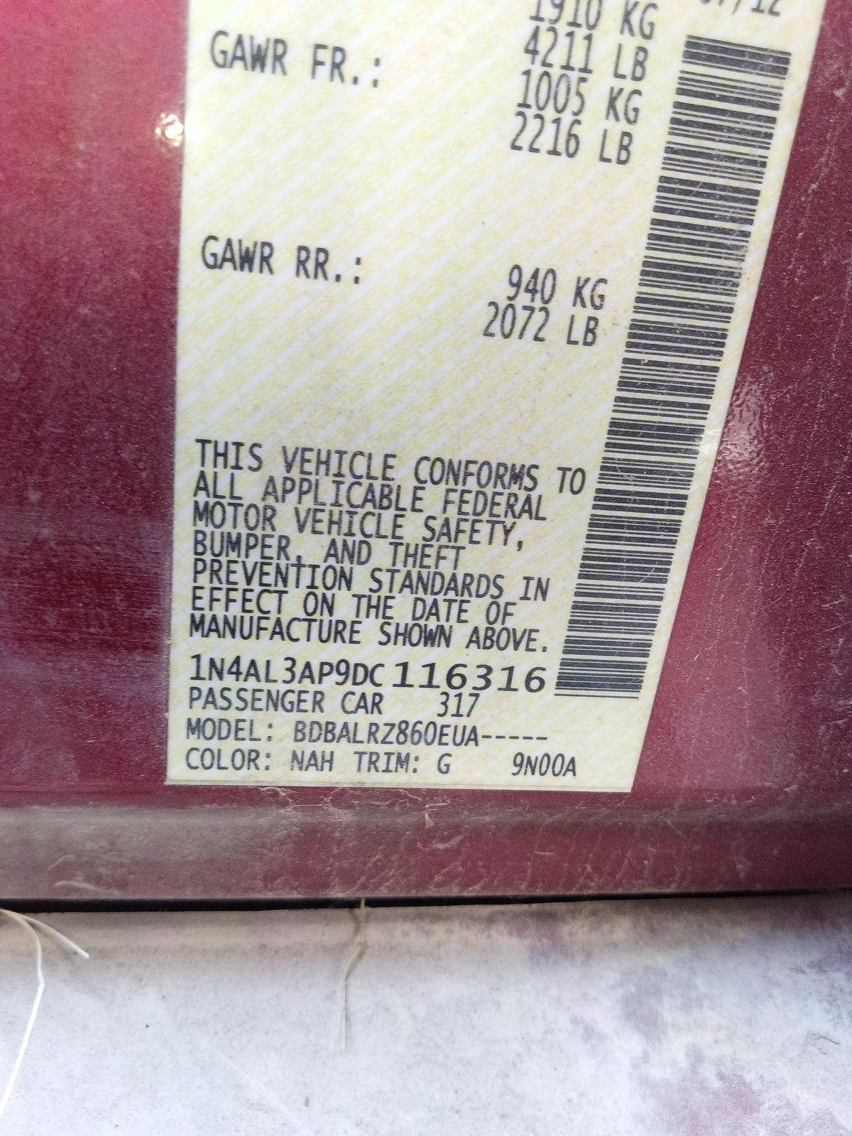 Brake Rotor Front 2013 - 2018 Nissan Altima