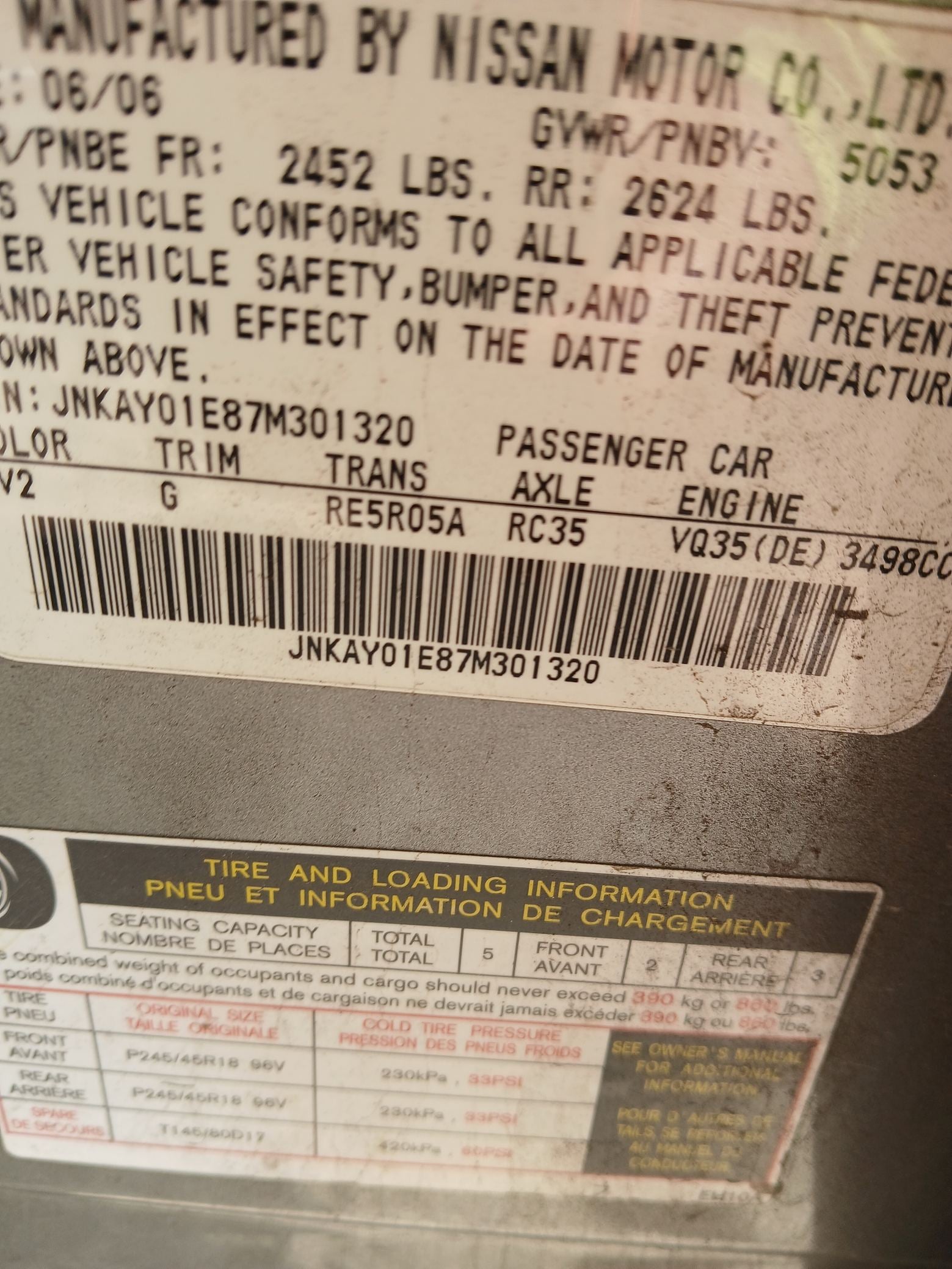 A/C Compressor 2006 - 2010 INFINITI M35