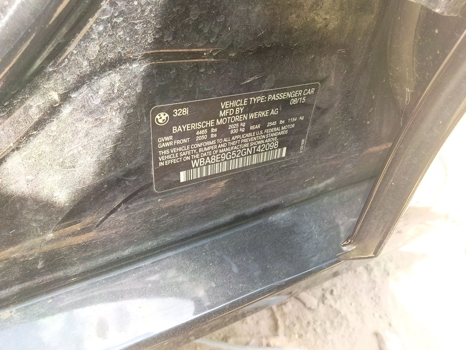 Seat Belt Retractor Front Driver Side 2012 - 2018 BMW 3 Series