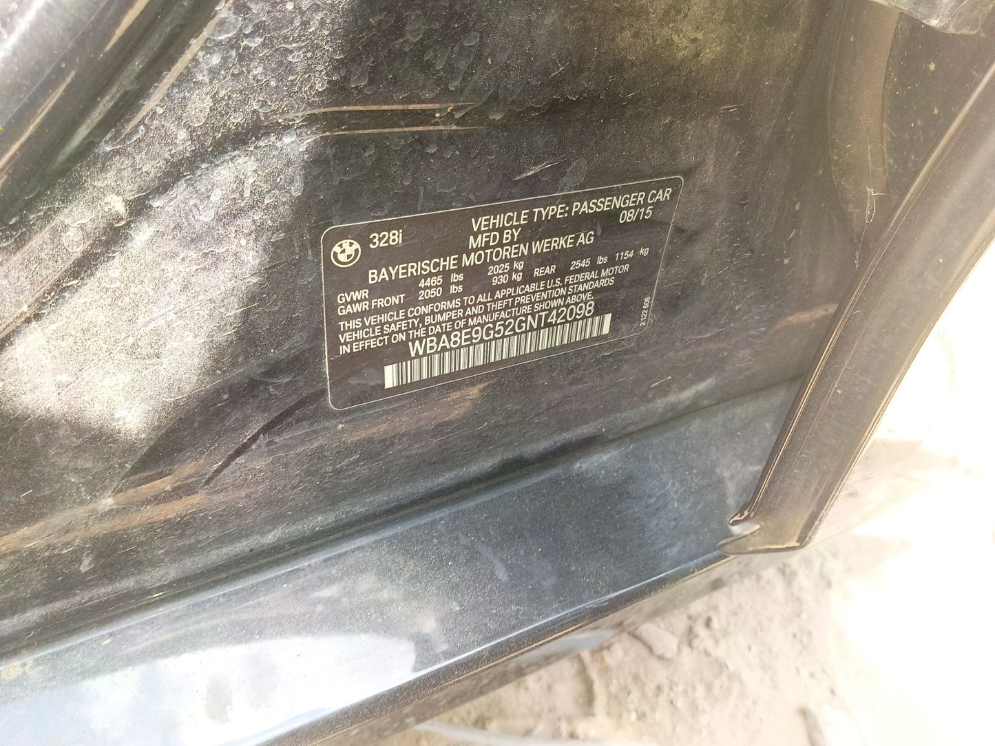 Seat Belt Retractor Rear Driver Side 2012 - 2018 BMW 3 Series