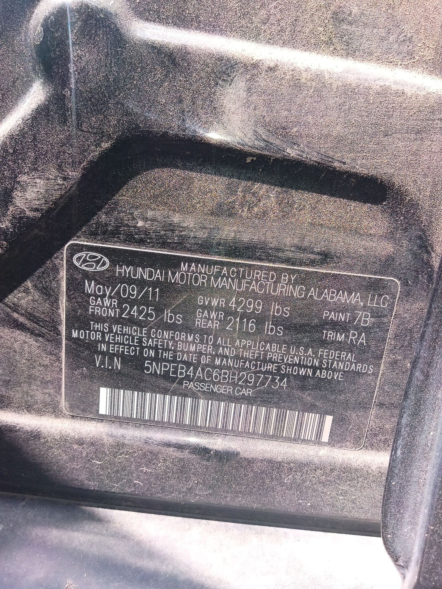 Airbag Curtain Driver Side 2011 - 2014 Hyundai Sonata