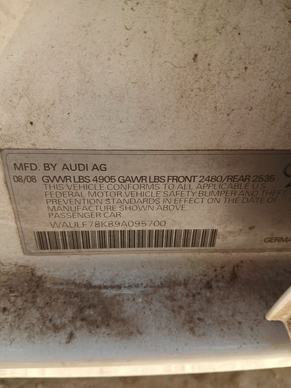 Seat Front Passenger Side 2009 - 2016 Audi A4