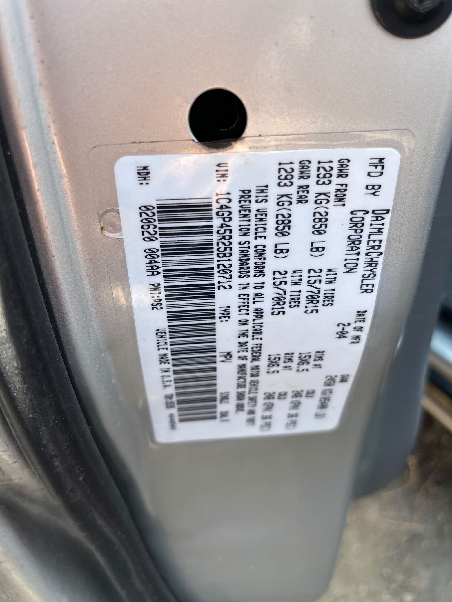 Brake Caliper Front Driver Side 2001 - 2007 Chrysler Town and Country