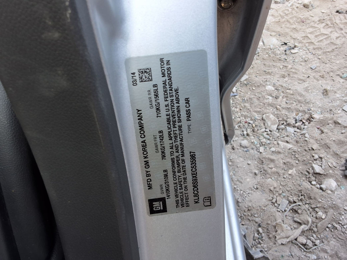 Quarter Panel Passenger Side 2013 - 2015 Chevrolet Spark