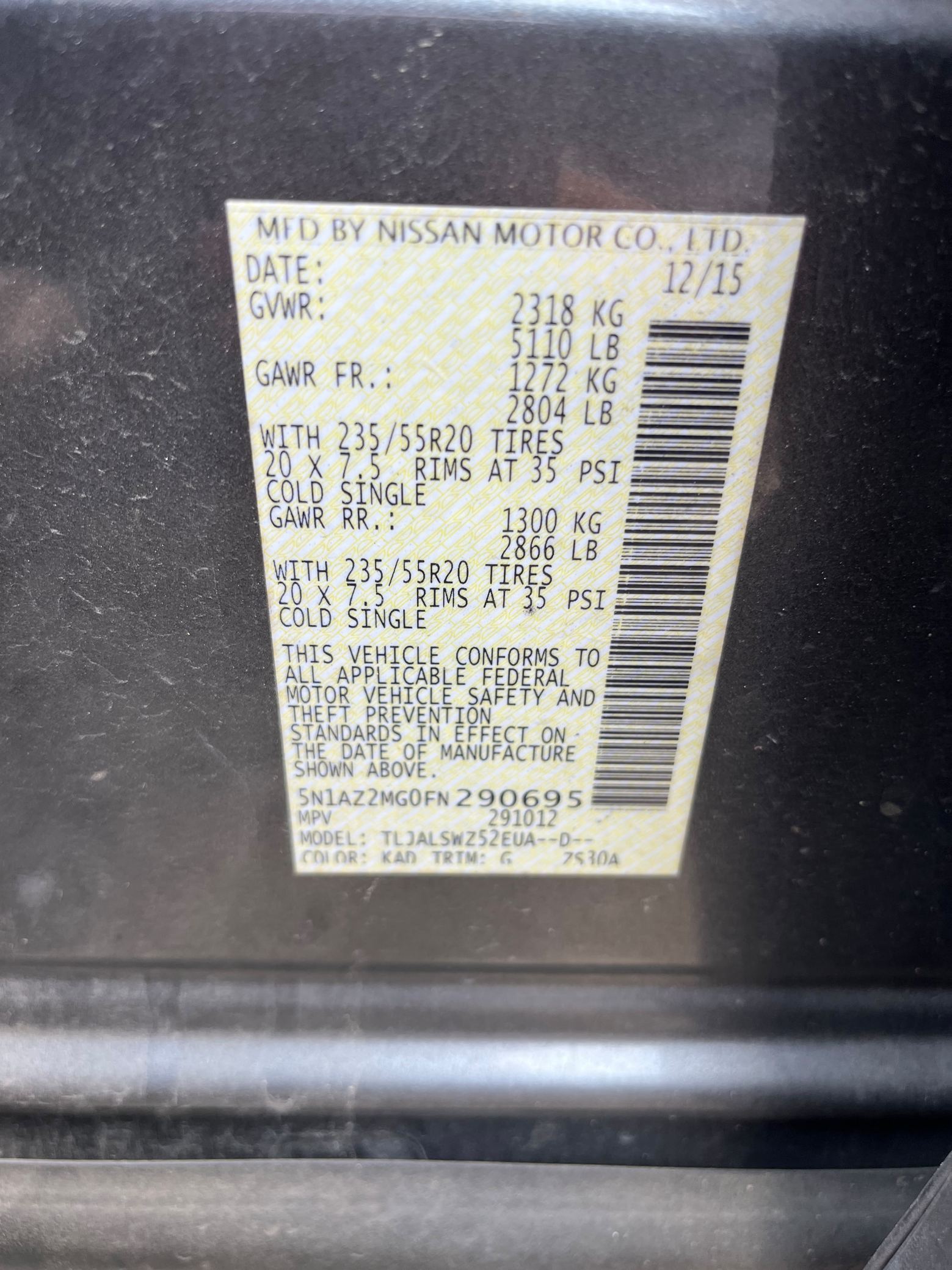 A-Pillar Trim Panel Driver Side 2015 - 2024 Nissan Murano