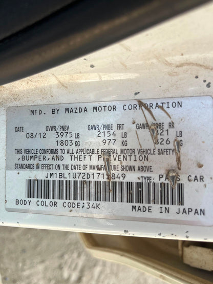Wheel Hub Rear Driver Side 2010 - 2013 Mazda Mazda3