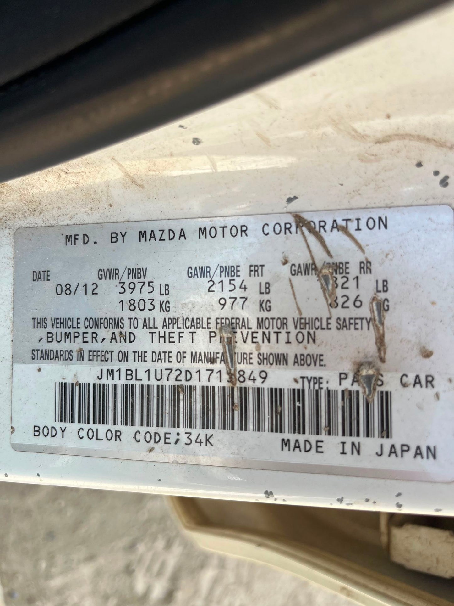 A-Pillar Trim Panel Driver Side 2010 - 2013 Mazda Mazda3