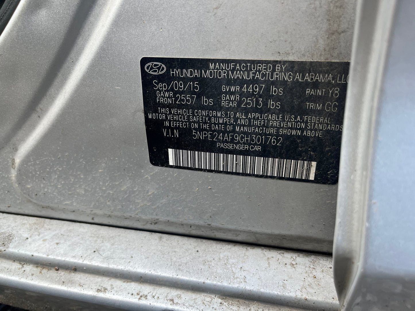 Quarter Window Glass Passenger Side 2015 - 2019 Hyundai Sonata