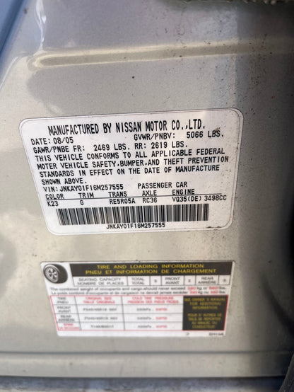 Shock Absorber Rear Passenger Side 2006 - 2010 Infiniti M35