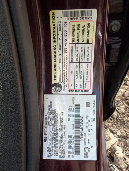 Interior Door Handle Rear Driver Side 2006 - 2012 Ford Fusion