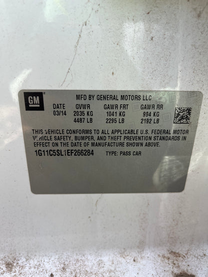 2013-2015 Chevrolet Malibu - Stock #: M18496