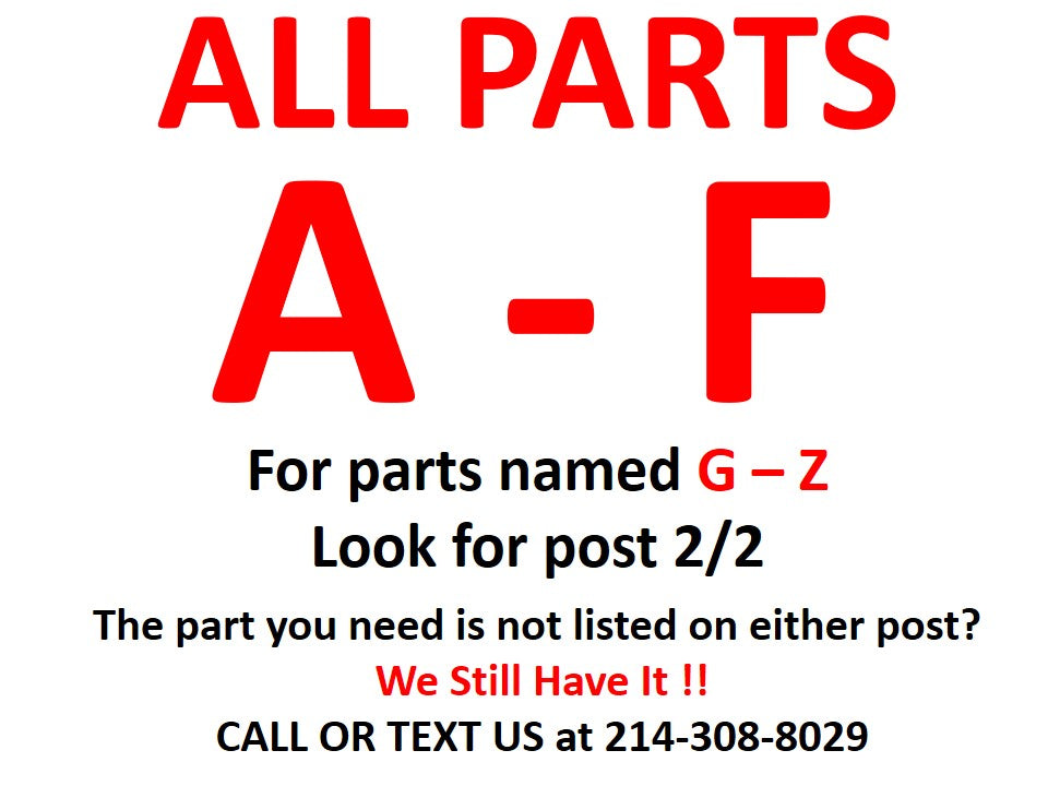 1/2 2006-2009 TOYOTA PRIUS | All Parts A - F | SKU #: M17966